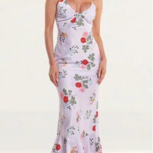 Keepsake The Label PRETTY ONE GOWN Lilac Floral Size SMALL Floral Trumpet Hem
